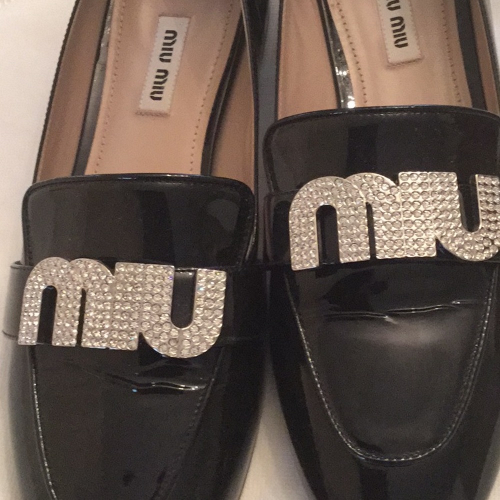 Authentic MIUMIU BLACK WOMEN SHOES SIZE 391/2 - Picture 3 of 5